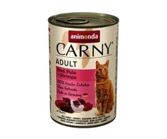 Animoda Animonda Carny adult 400g suaugusių kačių konservai su jautiena, kalakutiena ir krevetėmis