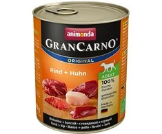Animonda Grancarno adult 800g suaugusių šunų konservai su jautiena ir vištiena
