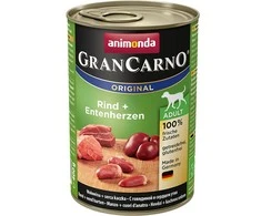 Animoda Animonda Grancarno adult 400g suaugusių šunų konservai su jautiena ir ančių širdelėmis