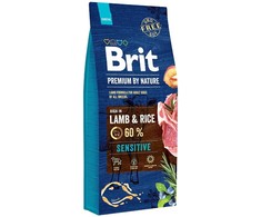 BRIT PREMIUM Dog su ėriena ir ryžiais 15kg