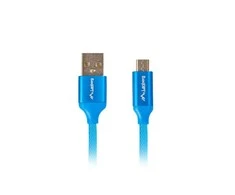 LANBERG CA-USBM-20CU-0010-BL laidas Premium Quick Charge 3.0 USB Micro-B M ->A M 1M Mėlyna
