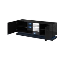 TV staliukas Cama Meble Televizorius - Cama Qiu 160 MDF Juodas Blizgus