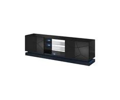 TV staliukas Cama Meble Televizoriaus Stovas - Cama QIU 200 Juodas Blizgus