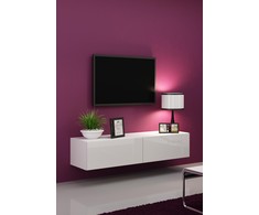 Cama TV staliukas VIGO 140 30/140/40 (spalva: balta/blizgi balta)