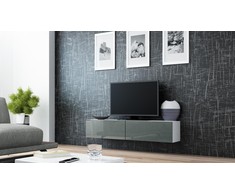 Cama TV staliukas VIGO 140 30/140/40 (spalva: balta/blizgi pilka)