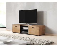 Cama Meble Televizoriaus Stovas - Lefkas Ąžuolas/Juodas 140 Cm