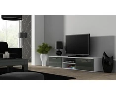 TV staliukas Cama Meble Televizorius stovas - Cama Soho RTV180BI/SZ Balta/Pilka