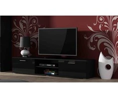 Cama Meble Televizoriaus Stovas - Cama Soho 180, Juodas Blizgus