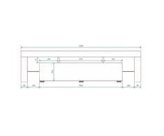 Cama Meble Televizoriaus Stovas - Toro 158, Pilkas/Baltas Blizgus