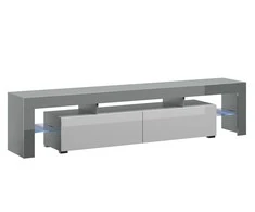 Cama Meble Televizoriaus Stovas - Cama Toro 200 Pilkas/Baltas Blizgus