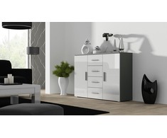 Cama Meble Komoda - Cama Uni Pilka/Balta Blizgi