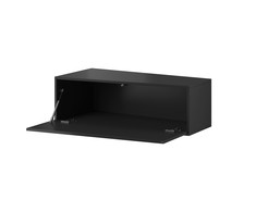 Cama Meble TV staliukas VIGO SLANT '90', 30/90/40 (spalva: Juoda/Blizgi juoda)