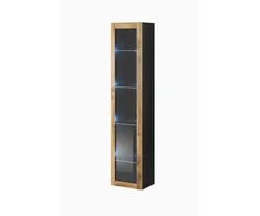 Cama sieninė lentyna VIGO '180' 180/40/30 (spalva: juoda/Votan ąžuolas)