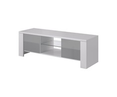 Cama Meble Televizoriaus Stovas - Cama West 42" Baltas/Pilkas Blizgus