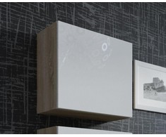 Cama Square spintelė VIGO 50/50/30 (spalva: Sonoma ąžuolas/blizgi balta)