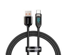 Baseus Ekranas USB - USB C kabelis 66W 1m - Juodas