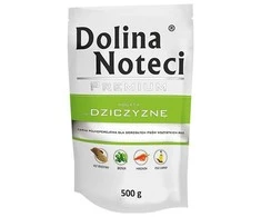 Visavertis konservuotas pašaras visų veislių suaugusiems šunims Dolina Noteci PREMIUM su žvėriena 500g