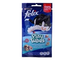Purina Nestle FELIX Play Tubes žuvis, Shrimps – sausas kačių ėdalas – 50 g