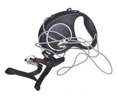 Flexi Black Design M pavadėlis šunims iki 20kg virvinis 5m juodos spalvos