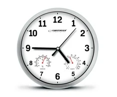 Clock wall Esperanza LYON EHC016W (sidabrinis color, baltos spalvos)