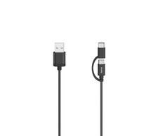 „Hama Micro-USB“ laidas „du viename“ su adapteriu prie USB-C USB 2.0 0,75 m