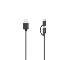„Hama Micro-USB“ laidas „du viename“ su adapteriu prie USB-C USB 2.0 0,75 m