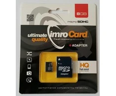 IMRO atminties kortelė Micro SD 8GB su adapteriu SD