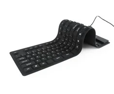 GEMBIRD KB-109F-B Lanksti klaviatūra USB + OTG juodos spalvos US išdėstymas