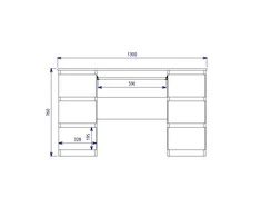 Top E Shop Kompiuterio Stalas - Topeshop KUBA BIEL MAT, Balta