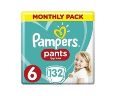 Sauskelnės-kelnaitės Pampers Pants, 6 Dydis, 15 kg+, 132 vnt.