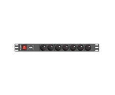 LANBERG PDU-07E-0200-IEC-BK PDU 1U 10A 7 sockets French 2m Juodas