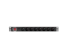 LANBERG stovas PDU Pro 19 colių 1U 16A 7x Shuko 2m pėdos