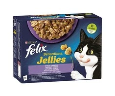 Purina Nestle Drėgnas Kačių Maistas - Purina Felix Sensations Mix Kalakutiena, Skumbrė, Aviena, Silkė - 12x85 g