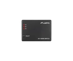 LANBERG switch video 3-port HDMI juodas + micro USB prievadas