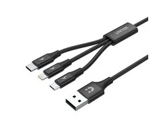 UNITEK kabelis USB 3in1 Juodas microUSB USB-C apšvietimas C14049BK