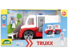 Žaislinis greitosios pagalbos automobilis, 29 cm (dėžutėje), LENA Truxx, 04456