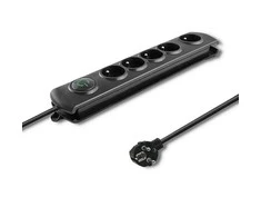 QOLTEC Apsauga nuo viršįtampių Quick Switch 5 lizdai 1,8m juodas