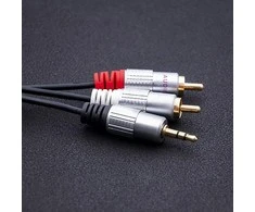 QOLTEC 52340 Kabelis 2xRCA Mini Jack 3,5mm vyriškas 2m Juodas
