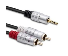 QOLTEC 52341 Kabelis 2xRCA Mini Jack 3,5mm vyriškas 2m Juodas