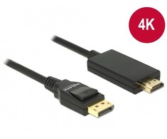 DELOCK Cable Displayport 1.2 male > High Speed HDMI-A pasyvus 4K 2 m juodas