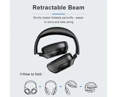 AWEI Ant ausų uždedamos Bluetooth ausinės (A770BL) juodos spalvos