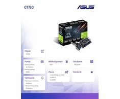 Vaizdo plokštė ASUS GeForce GT 730 2 GB, GDDR5, 64 bitai (GT730-SL-2GD5-BRK)