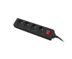 LANBERG PS1-04E-0150-BK 1.5M Juodas LANTERGE CURVE 4X 230V PL SU GRANDINĖS IŠJUNGIKLIU PILNAS VARINIS