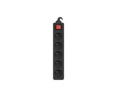 LANBERG PS1-05E-0300-BK 3M Juodas LANTERGE CURVE 5X 230V PL SU GRANDINĖS IŠJUNGIKLIU PILNAS VARIS