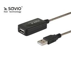 USB Prailgintuvas - SAVIO CL-130 10m USB 2.0-A M/F Aktyvus Juodas