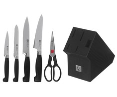 4 peilių rinkinys su bloku ZWILLING Four Star 35144-600-0, Juodas