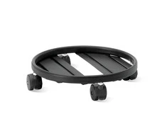 Nicoli 25cm padėklas su ratukais Carrello Rotondo, juodos spalvos