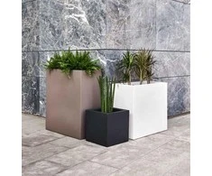 Teraplast Italija Teraplast 50x50x50cm vazonas Schio Cubo 50 antracito spalvos