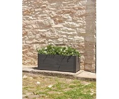 Teraplast Italija Teraplast 100x42x40cm vazonas su vandens rezervuaru Trama 002, antracito spalvos