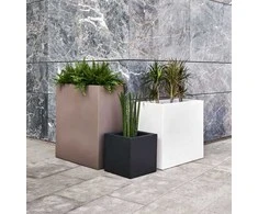 Teraplast Italija Teraplast 25x25x25cm vazonas Schio Cubo 25 antracito spalvos